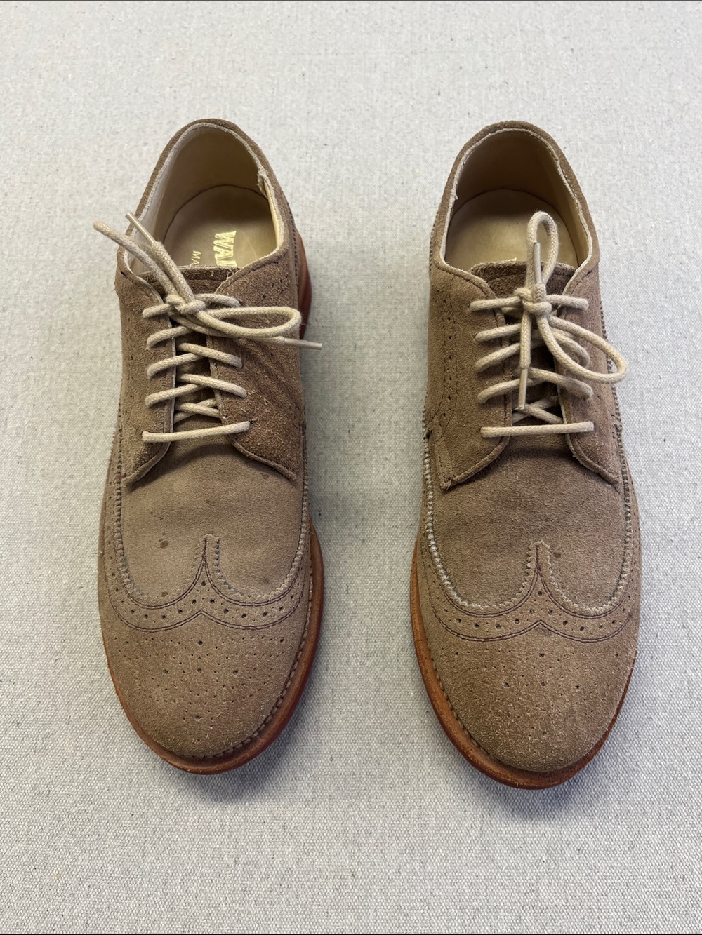 Walk-Over Men’s 9.5 M Suede Wingtip Brogue Oxford Shoes Made in USA